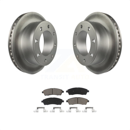 Rear Coated Disc Brake Rotors And Ceramic Pads Kit For Ford F-250 Super Duty F-350 Excursion KGC-101573 by Transit Auto