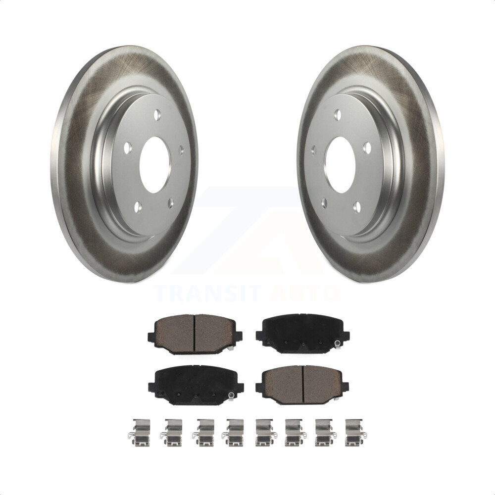 Rear Coated Disc Brake Rotors And Ceramic Pads Kit For 2017-2018 Dodge Grand Caravan With Single Piston Front Caliper KGC-101589 by Transit Auto