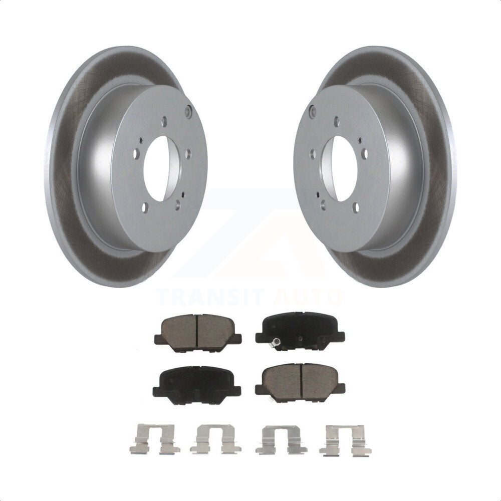 Rear Coated Disc Brake Rotors And Ceramic Pads Kit For 2013 Mitsubishi Outlander 3.0L KGC-101595 by Transit Auto