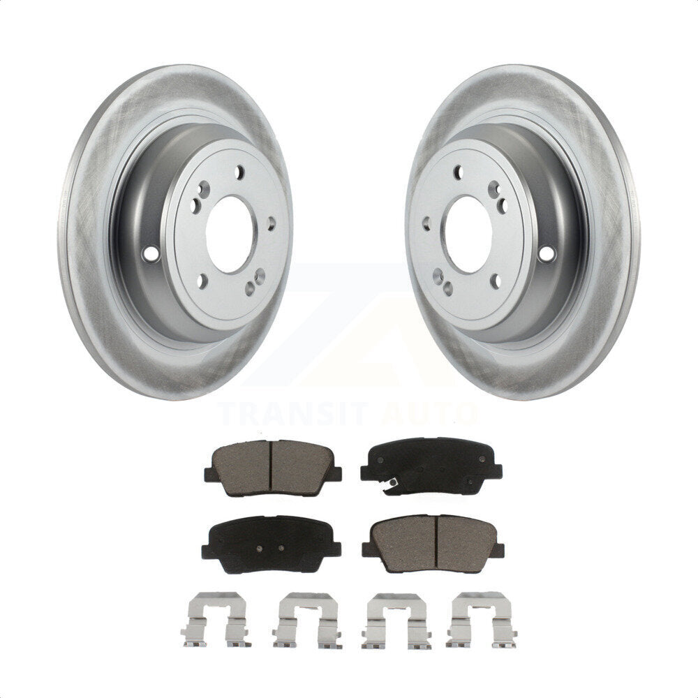 Rear Coated Disc Brake Rotors And Ceramic Pads Kit For Hyundai Genesis KGC-101602 by Transit Auto