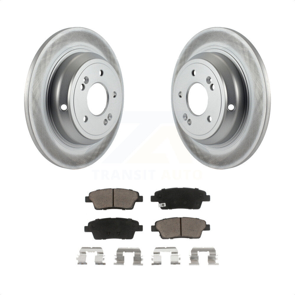 Rear Coated Disc Brake Rotors And Ceramic Pads Kit For Hyundai Genesis G80 Kia K900 KGC-101603 by Transit Auto