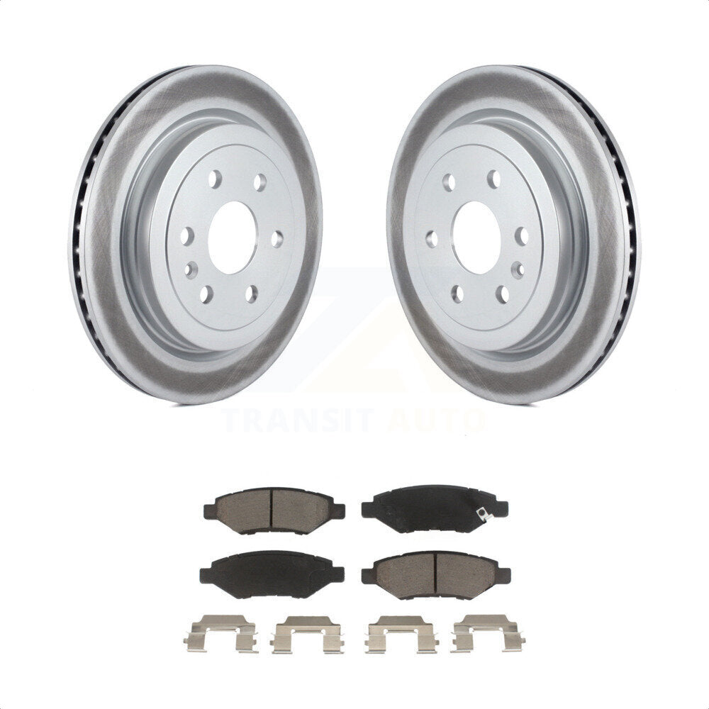 Rear Coated Disc Brake Rotors And Ceramic Pads Kit For Cadillac SRX Saab 9-4X KGC-101617 by Transit Auto