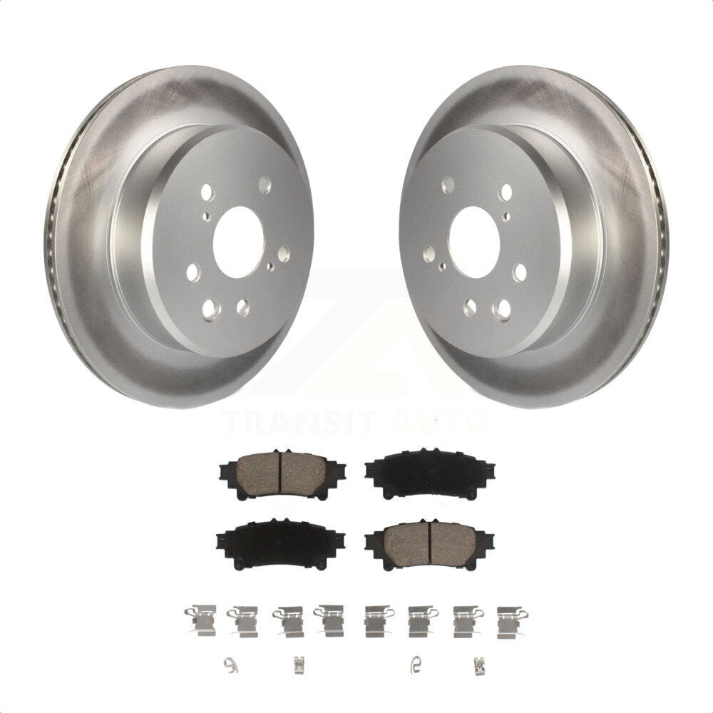 Rear Coated Disc Brake Rotors And Ceramic Pads Kit For Lexus GS350 IS300 IS200t IS350 RC350 RC300 RC200t GS300 GS200t GS450h KGC-101624 by Transit Auto