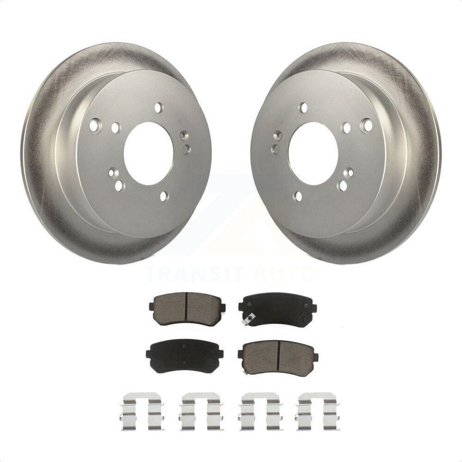 Rear Coated Disc Brake Rotors And Ceramic Pads Kit For Hyundai Tucson Kia Sportage AWD KGC-101643 by Transit Auto