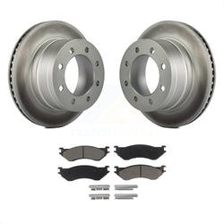 Rear Coated Disc Brake Rotors And Ceramic Pads Kit For Dodge Ram 2500 1500 3500 KGC-101655