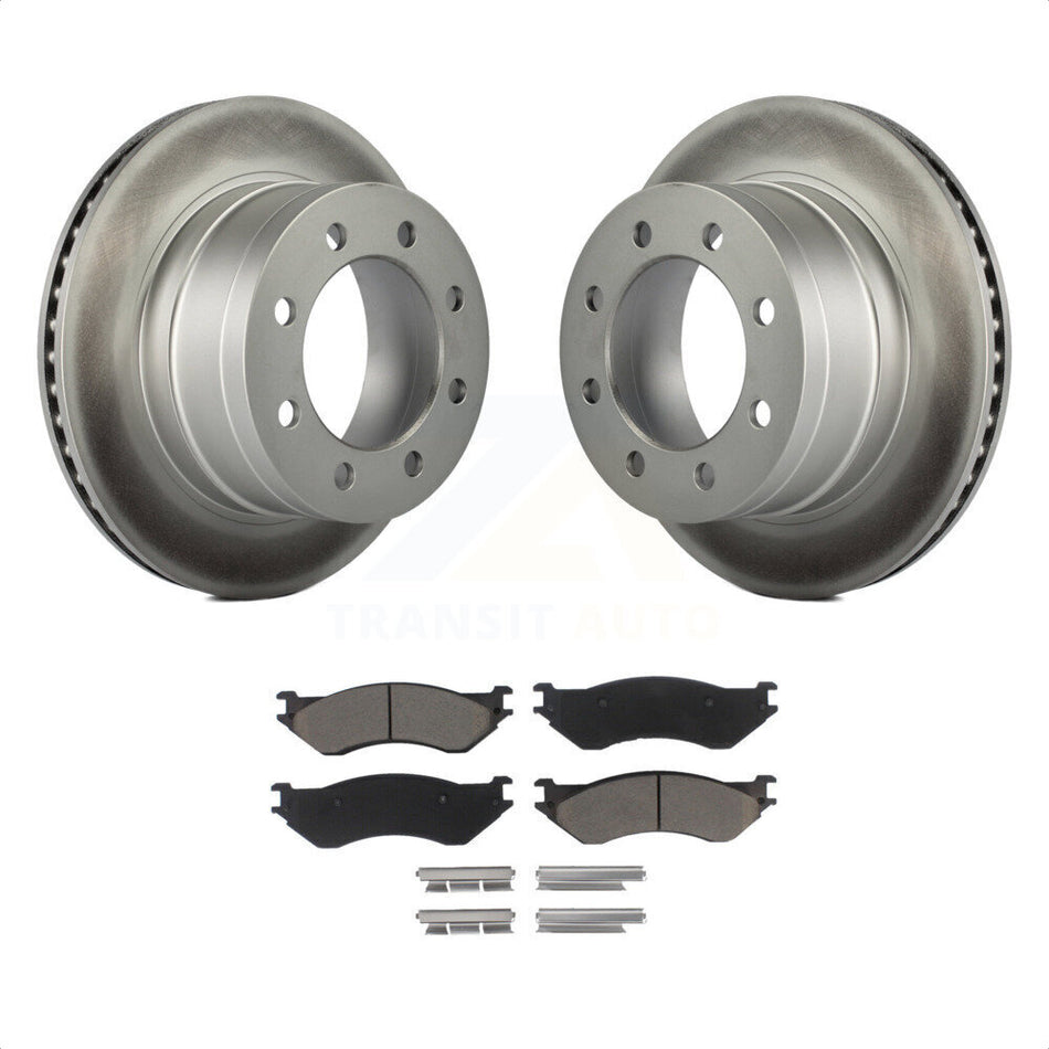 Rear Coated Disc Brake Rotors And Ceramic Pads Kit For Dodge Ram 2500 1500 3500 KGC-101655 by Transit Auto