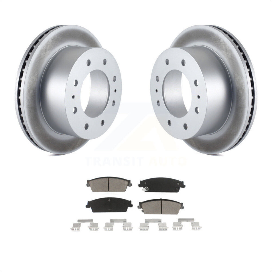 Rear Coated Disc Brake Rotors And Ceramic Pads Kit For 2011 Chevrolet Silverado 1500 Hybrid KGC-101665 by Transit Auto