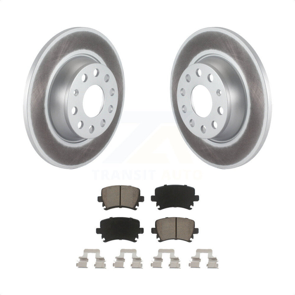 Rear Coated Disc Brake Rotors And Ceramic Pads Kit For Volkswagen Jetta Passat GTI Eos Audi A3 Quattro Golf KGC-101670 by Transit Auto