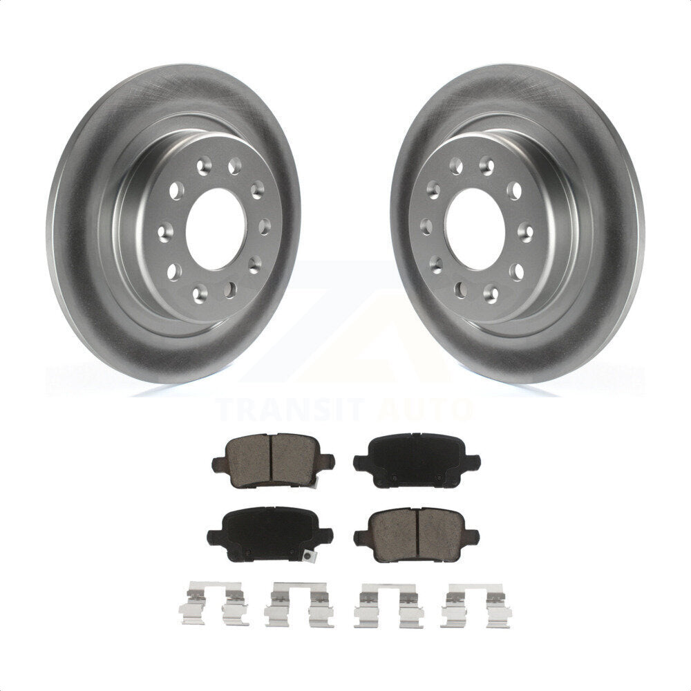 Rear Coated Disc Brake Rotors And Ceramic Pads Kit For Chevrolet Equinox Malibu GMC Terrain Buick LaCrosse Regal TourX KGC-101696 by Transit Auto