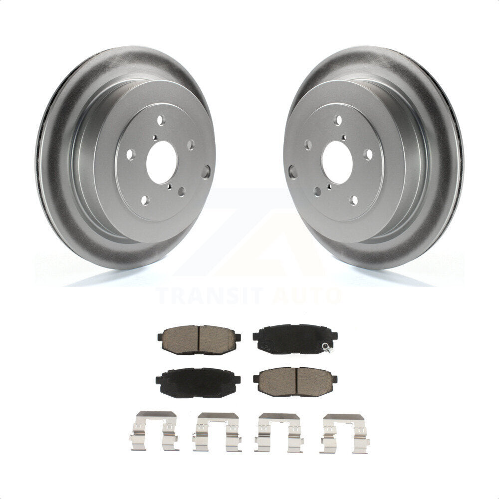 Rear Coated Disc Brake Rotors And Ceramic Pads Kit For Subaru Tribeca B9 KGC-101715 by Transit Auto