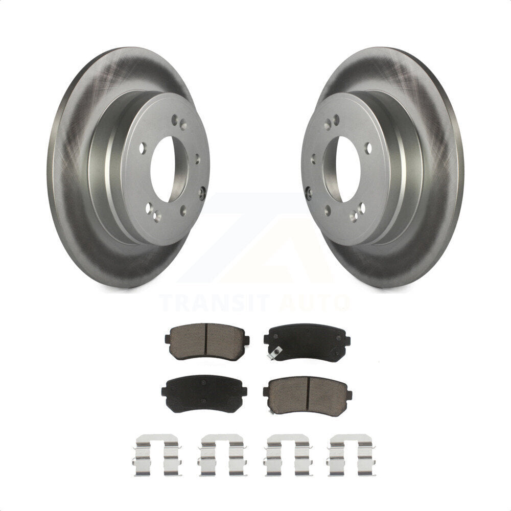 Rear Coated Disc Brake Rotors And Ceramic Pads Kit For Hyundai Sonata Tucson Kia Cadenza KGC-101726 by Transit Auto