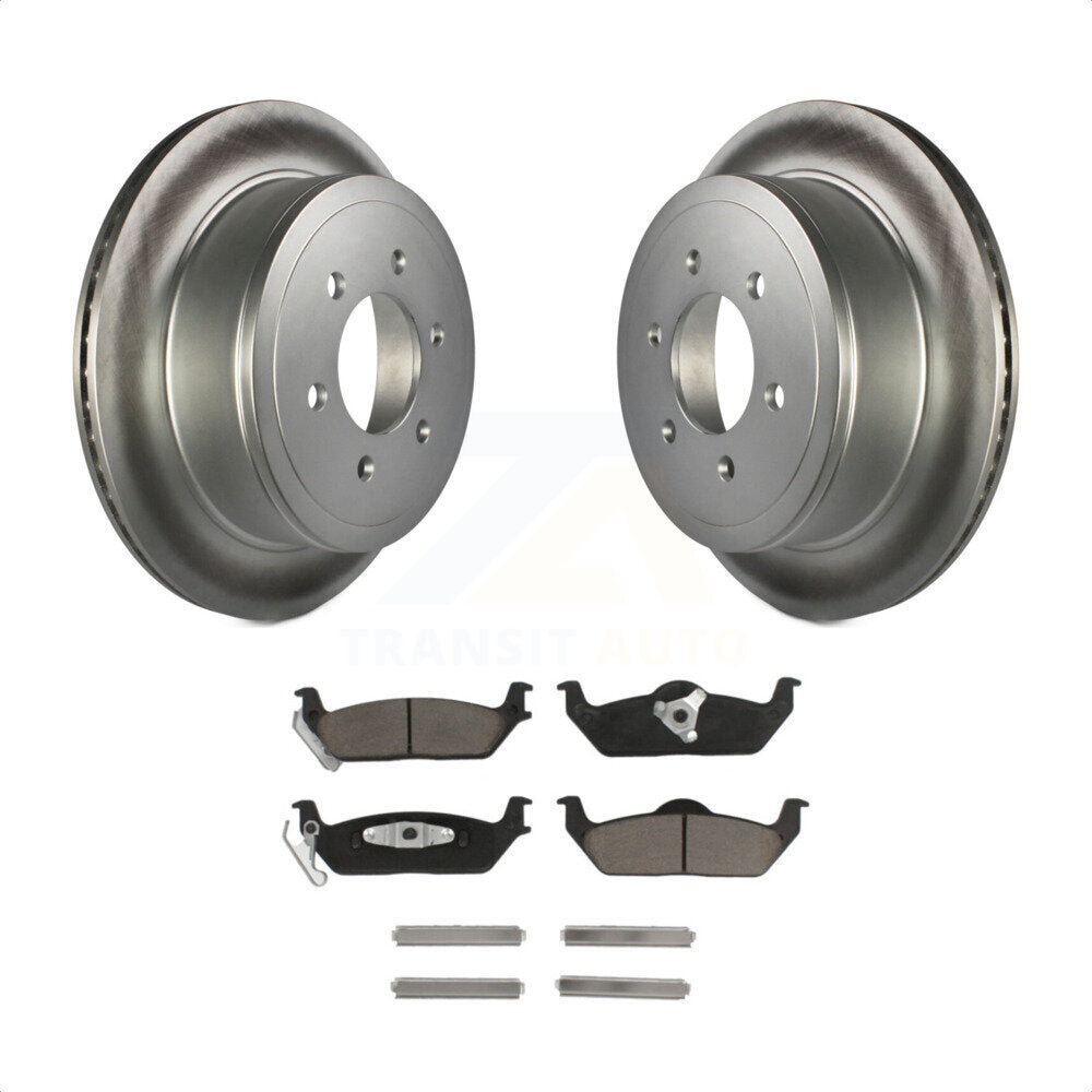 Rear Coated Disc Brake Rotors And Ceramic Pads Kit For Ford F-150 Lincoln Mark LT KGC-101736 by Transit Auto