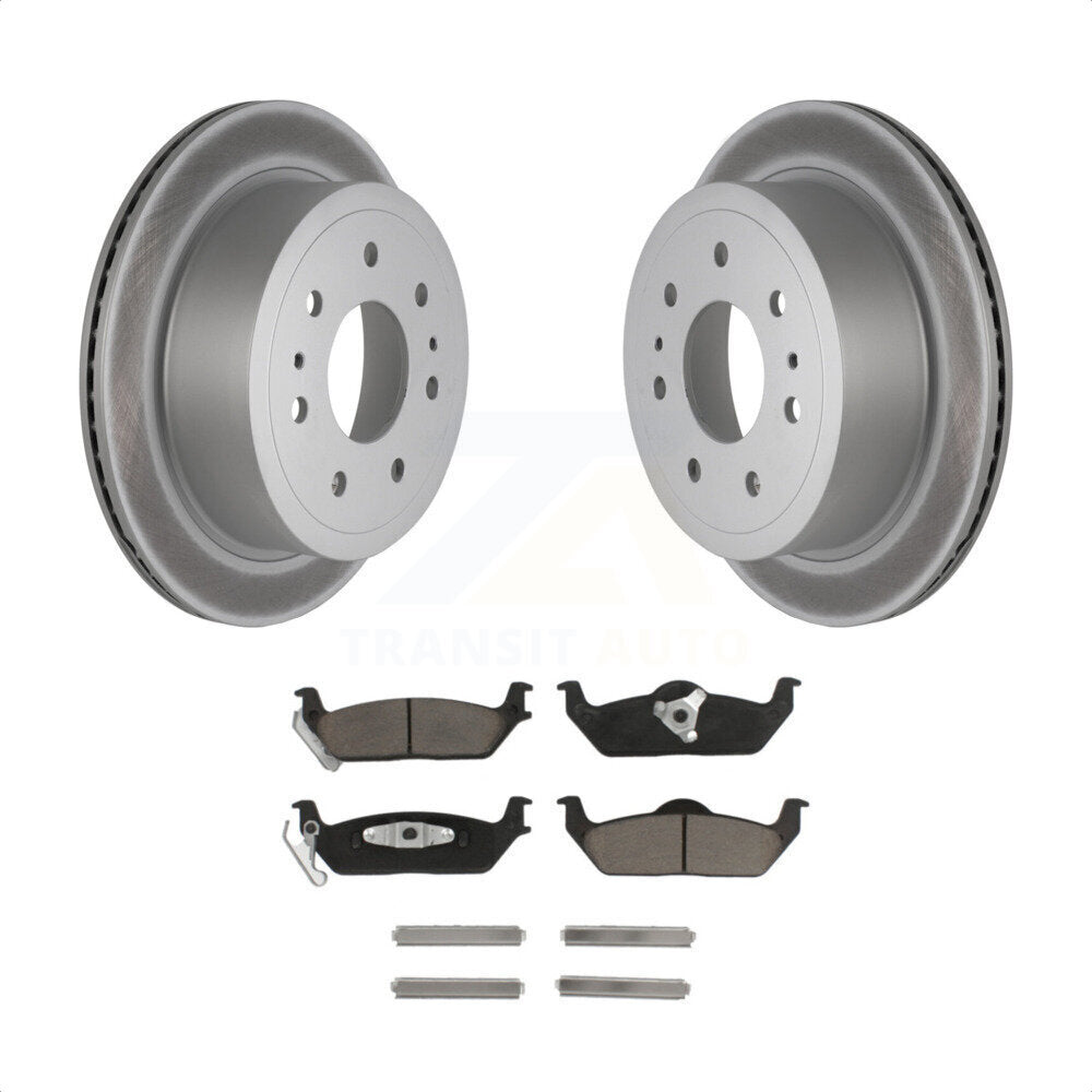 Rear Coated Disc Brake Rotors And Ceramic Pads Kit For Ford F-150 Lincoln Mark LT KGC-101737 by Transit Auto