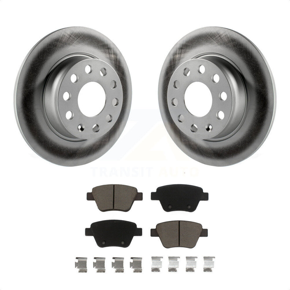 Rear Coated Disc Brake Rotors And Ceramic Pads Kit For Volkswagen Jetta Passat Beetle Golf GTI Eos Audi A3 Quattro KGC-101745