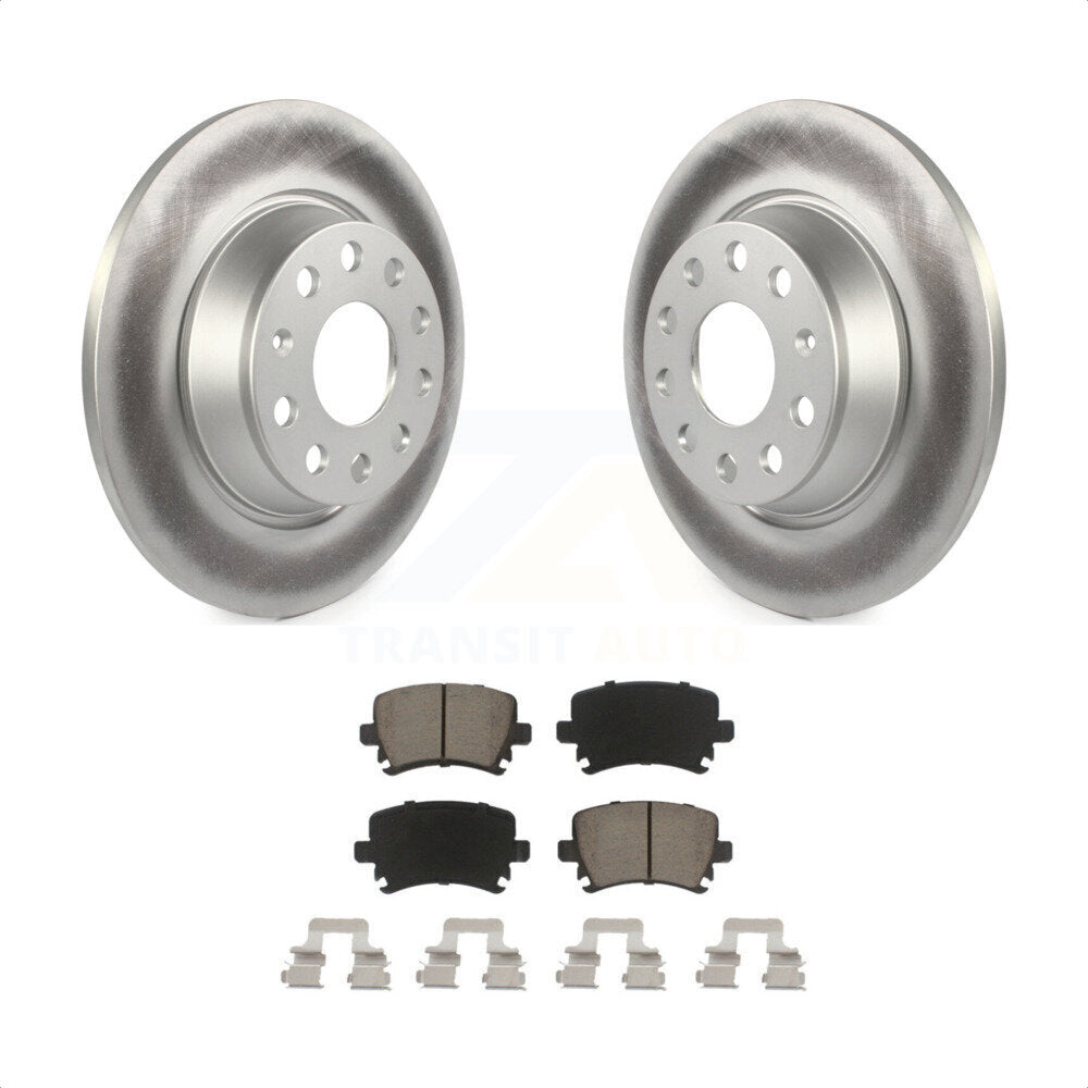 Rear Coated Disc Brake Rotors And Ceramic Pads Kit For Volkswagen Tiguan CC Jetta Audi Passat GTI A3 Eos Q3 Limited Quattro KGC-101746 by Transit Auto