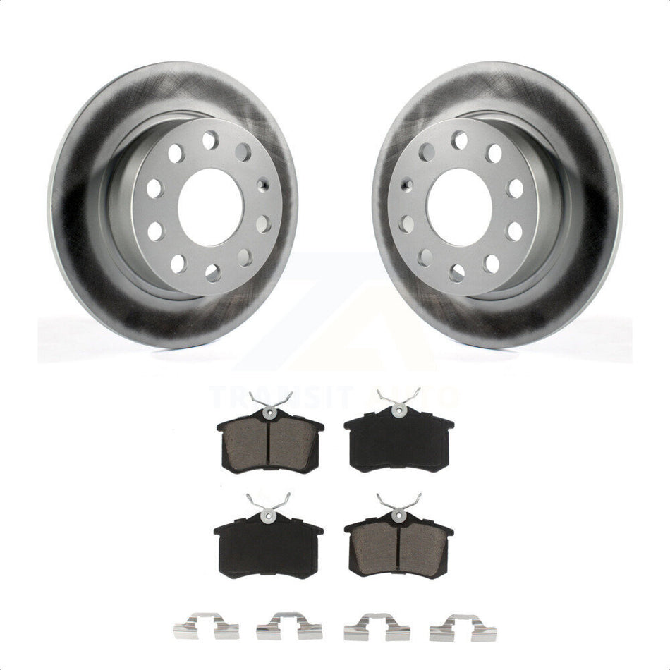 Rear Coated Disc Brake Rotors And Ceramic Pads Kit For Volkswagen Jetta Beetle Golf SportWagen KGC-101747 by Transit Auto