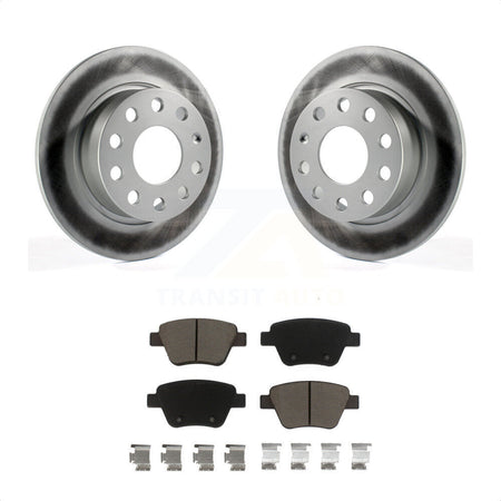 Rear Coated Disc Brake Rotors And Ceramic Pads Kit For Volkswagen Beetle GTI Eos With 253mm Diameter Rotor KGC-101755 by Transit Auto