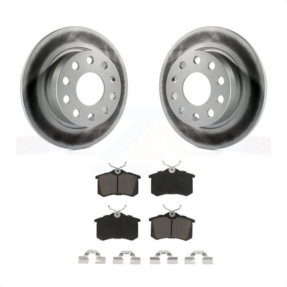 Rear Coated Disc Brake Rotors And Ceramic Pads Kit For 2011 Volkswagen Jetta With 253mm Diameter Rotor KGC-101757 by Transit Auto