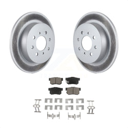 Rear Coated Disc Brake Rotors And Ceramic Pads Kit For Honda Civic Acura EL KGC-101765