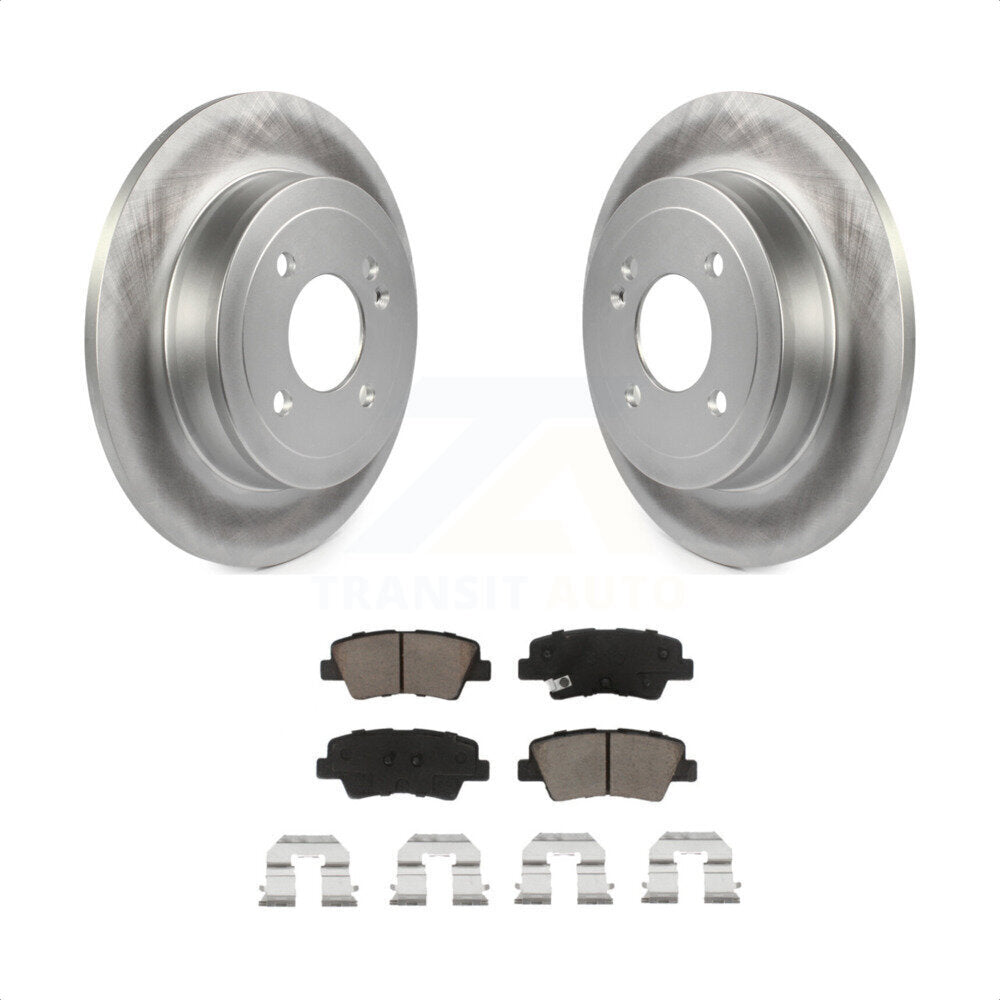 Rear Coated Disc Brake Rotors And Ceramic Pads Kit For Hyundai Accent Kia Rio KGC-101784 by Transit Auto