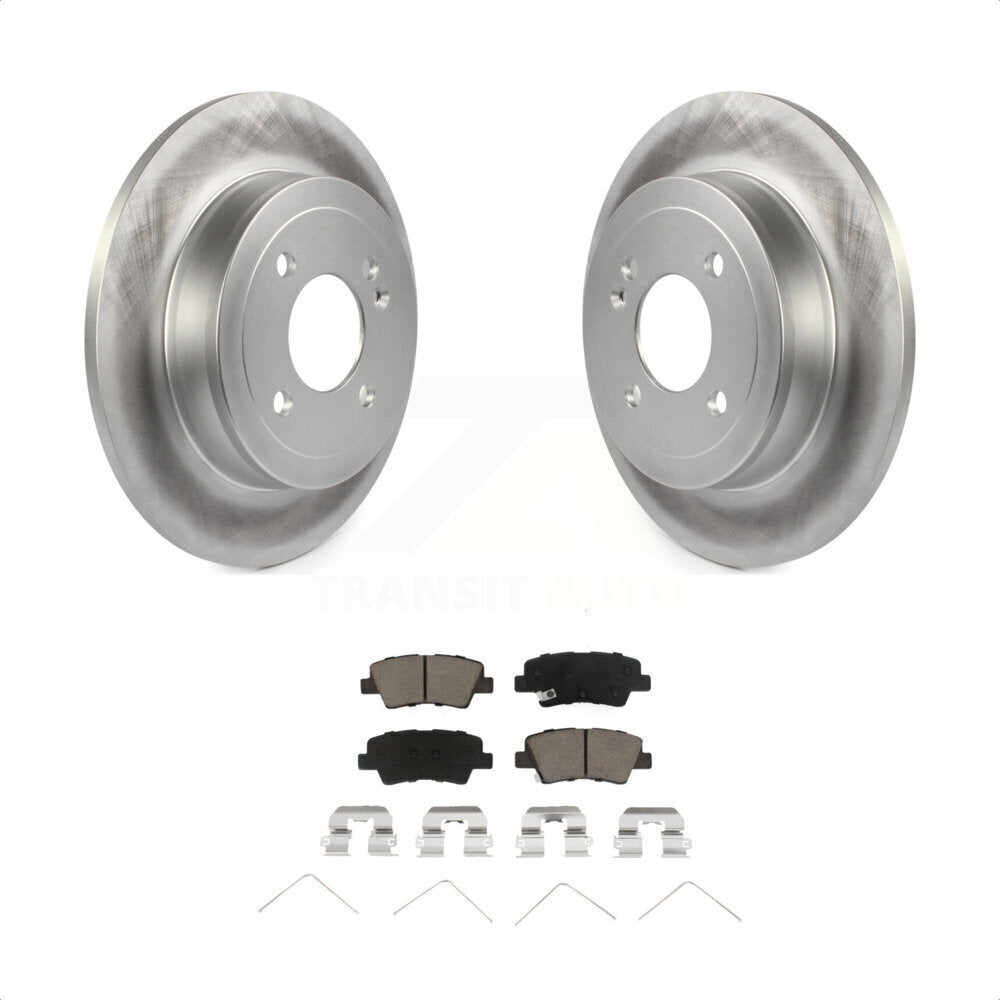 Rear Coated Disc Brake Rotors And Ceramic Pads Kit For Hyundai Accent Kia Rio KGC-101785 by Transit Auto