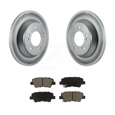 Rear Coated Disc Brake Rotors And Ceramic Pads Kit For 2014-2017 Kia Rondo With Electric Parking KGC-101792 by Transit Auto