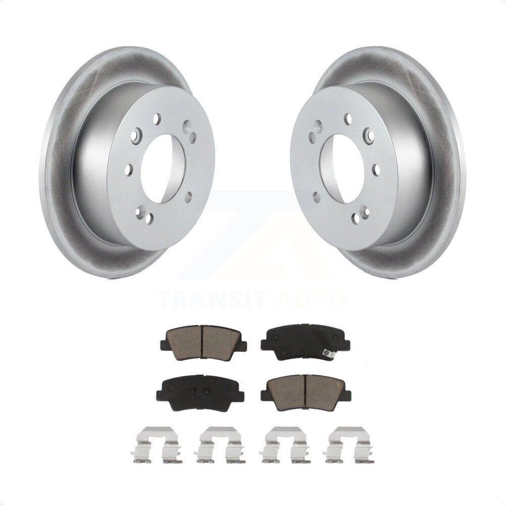 Rear Coated Disc Brake Rotors And Ceramic Pads Kit For 2010 Hyundai Elantra Sedan From 03 23 10 KGC-101814 by Transit Auto