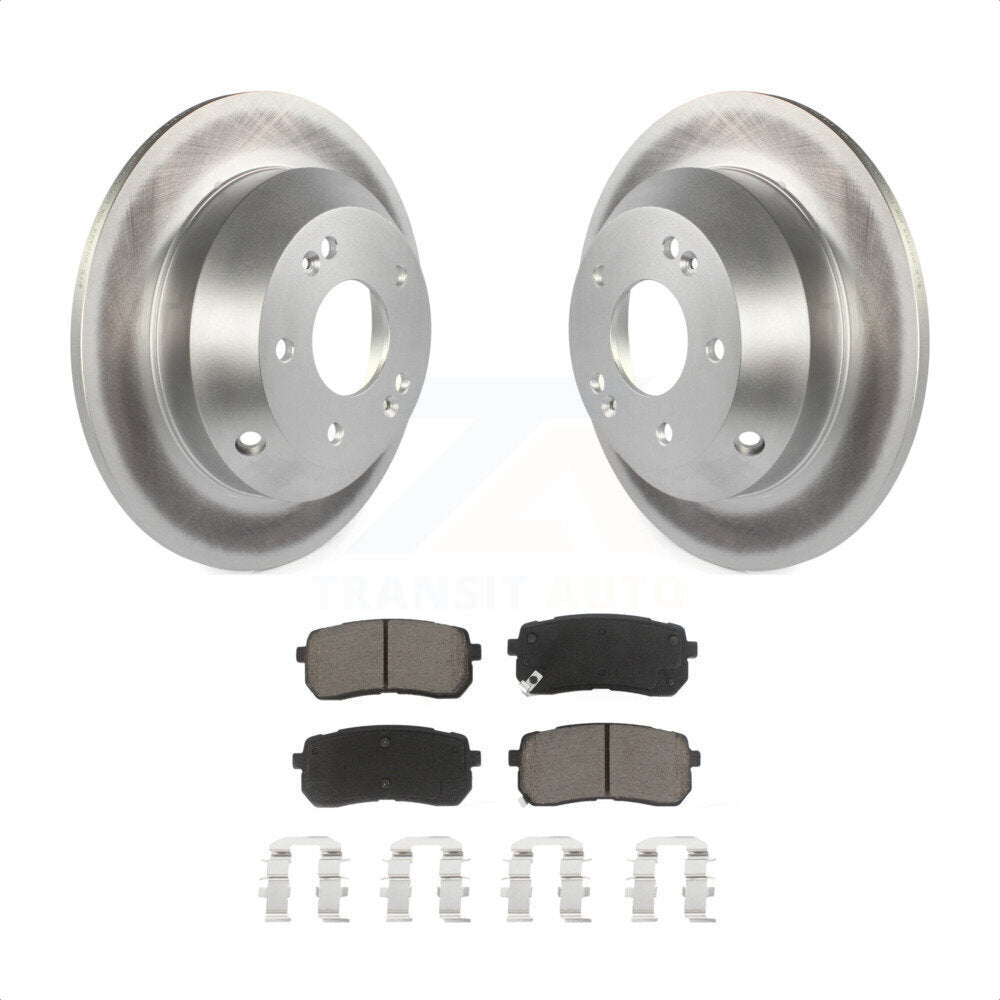 Rear Coated Disc Brake Rotors And Ceramic Pads Kit For 2015-2019 Kia Sedona KGC-101823 by Transit Auto