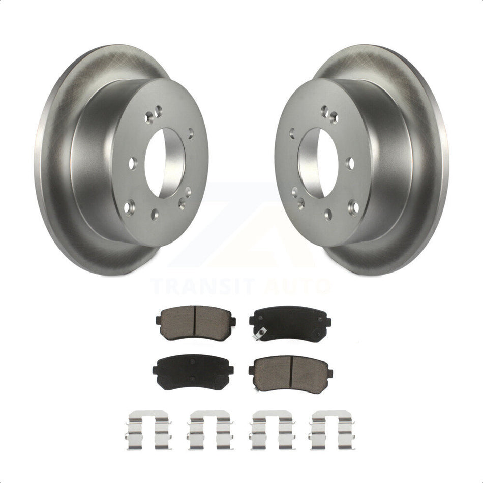 Rear Coated Disc Brake Rotors And Ceramic Pads Kit For Kia Forte Koup Forte5 KGC-101827 by Transit Auto