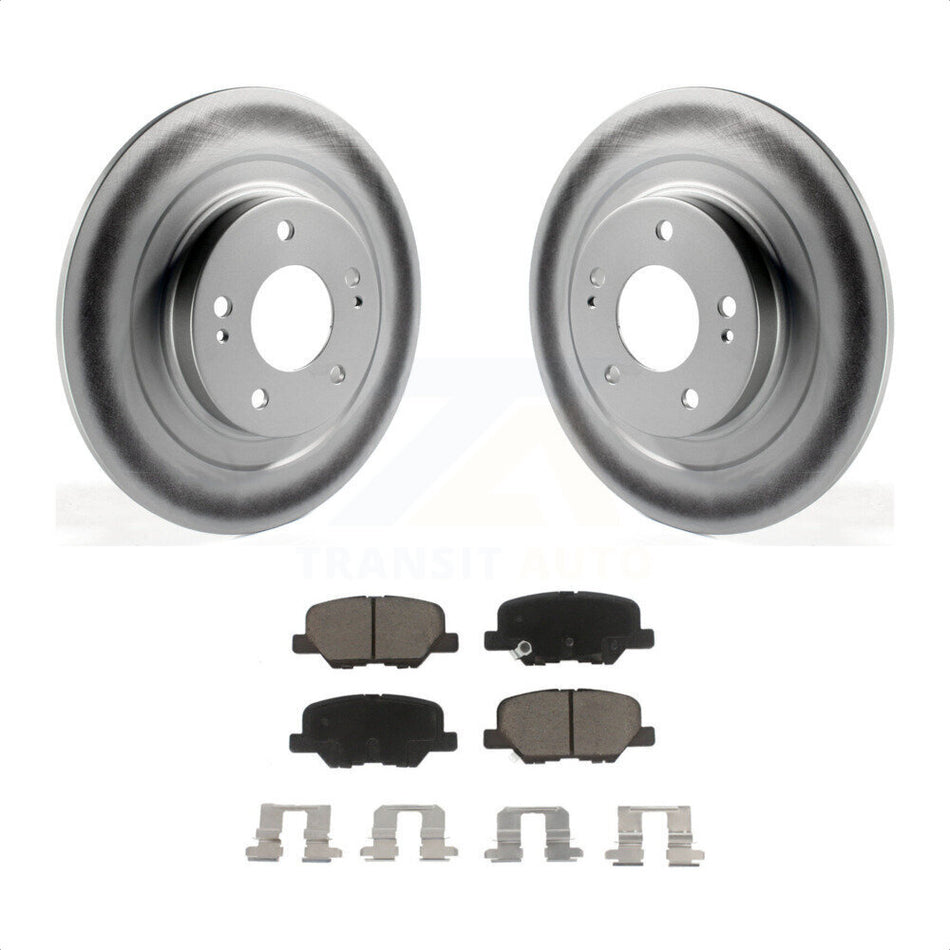 Rear Coated Disc Brake Rotors And Ceramic Pads Kit For Mitsubishi Outlander Sport PHEV RVR KGC-101835 by Transit Auto