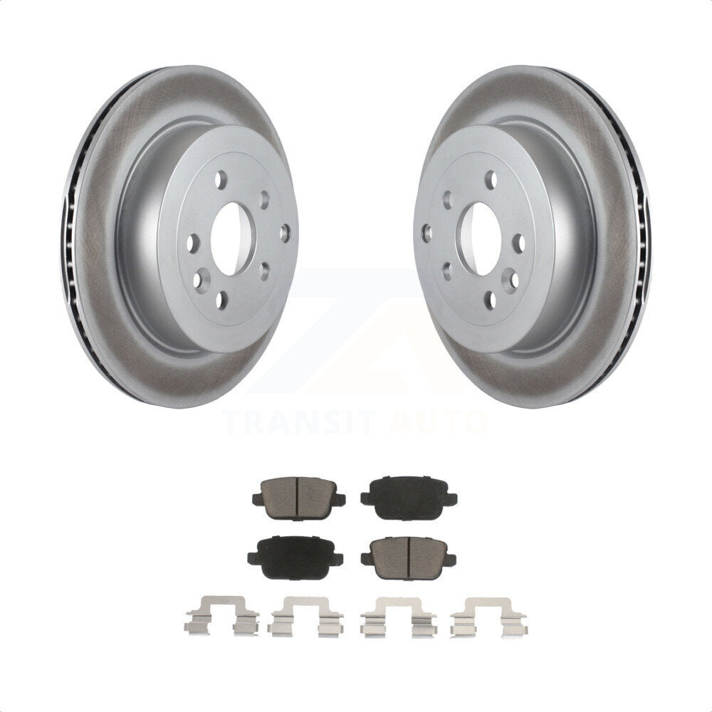 Rear Coated Disc Brake Rotors And Ceramic Pads Kit For 2008-2011 Land Rover LR2 KGC-101840 by Transit Auto