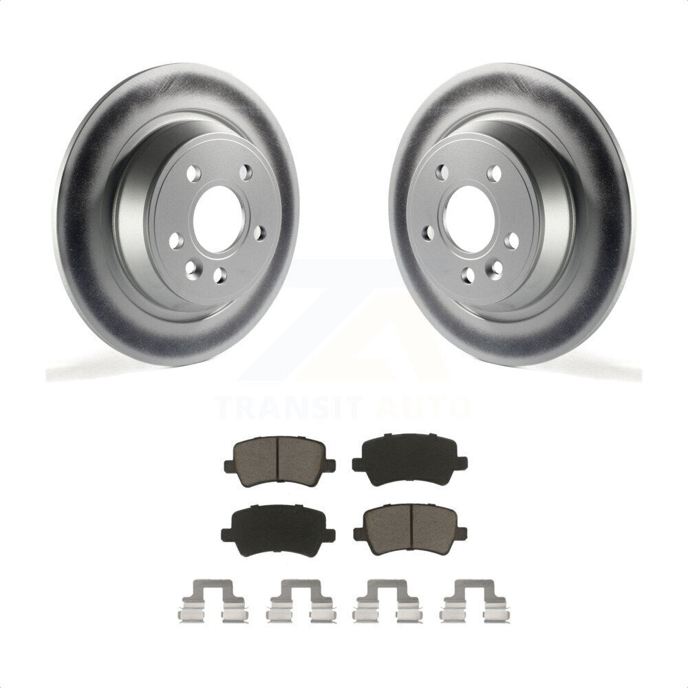 Rear Coated Disc Brake Rotors And Ceramic Pads Kit For 2012-2015 Land Rover Range Evoque KGC-101847 by Transit Auto