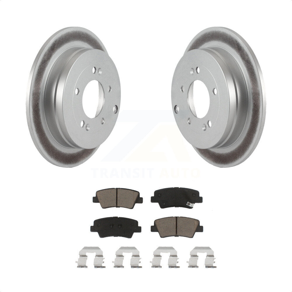 Rear Coated Disc Brake Rotors And Ceramic Pads Kit For 2007-2009 Kia Amanti KGC-101860 by Transit Auto