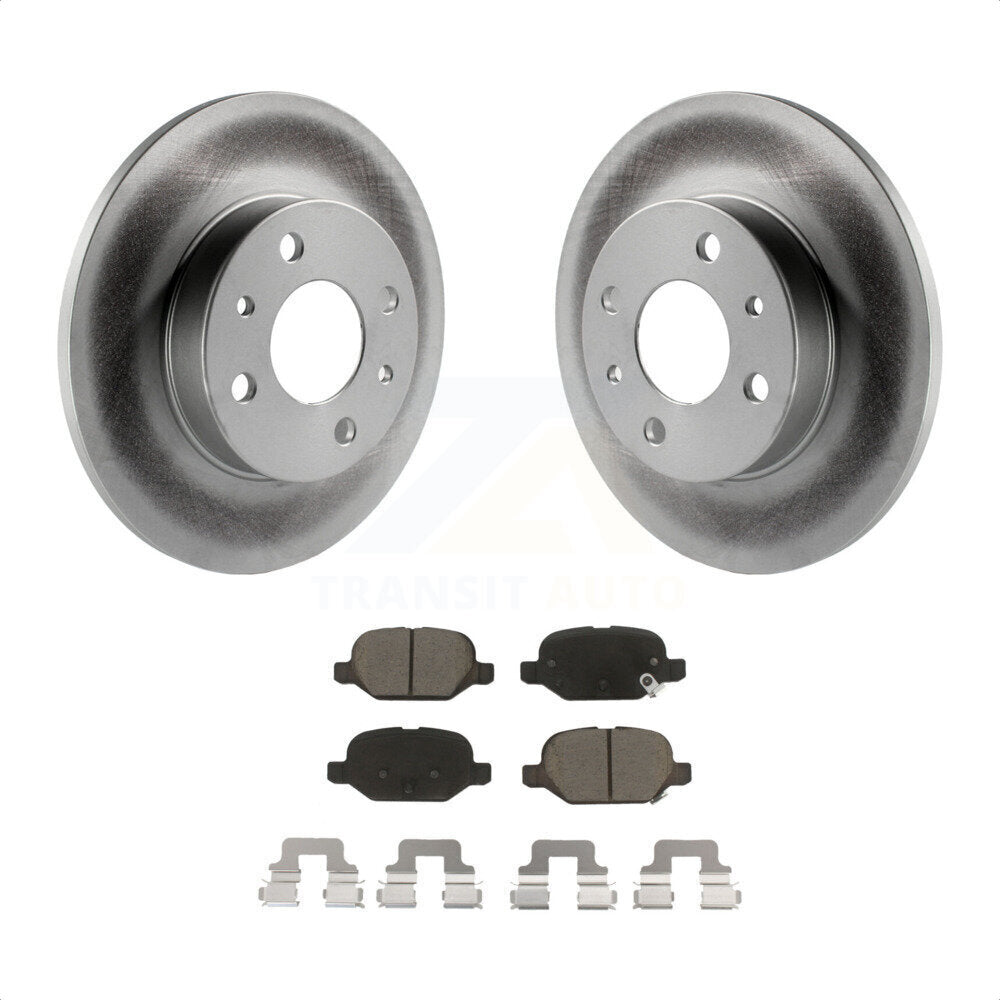 Rear Coated Disc Brake Rotors And Ceramic Pads Kit For Fiat 500 KGC-101882 by Transit Auto