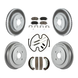Front Rear Coated Disc Brake Rotors Ceramic Pads And Drum Kit (7Pc) For Chevrolet Cobalt Saturn Ion Pontiac G5 Pursuit KGC-101915