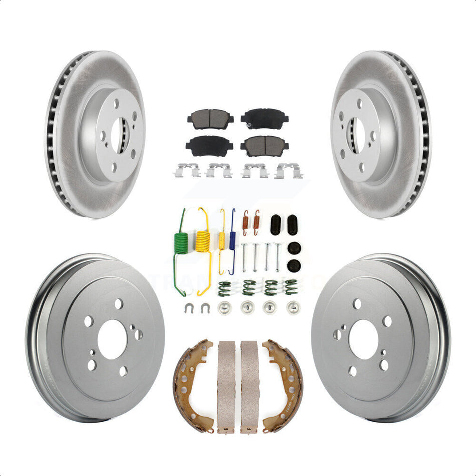 Front Rear Coated Disc Brake Rotors Ceramic Pads And Drum Kit (7Pc) For 2008 Toyota Prius KGC-101951 by Transit Auto