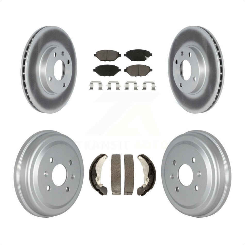 Front Rear Coated Disc Brake Rotors Ceramic Pads And Drum Kit For 2016-2021 Chevrolet Spark KGC-101956 by Transit Auto