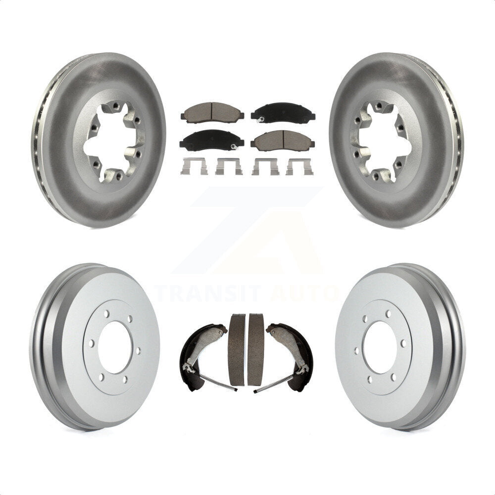 Front Rear Coated Disc Brake Rotors Ceramic Pads And Drum Kit For Chevrolet Colorado GMC Canyon Isuzu i-290 i-280 i-370 i-350 KGC-101968 by Transit Auto