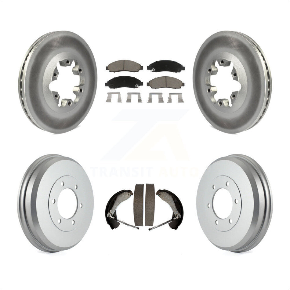 Front Rear Coated Disc Brake Rotors Ceramic Pads And Drum Kit For Chevrolet Colorado GMC Canyon Isuzu i-290 i-280 i-370 i-350 KGC-101968 by Transit Auto