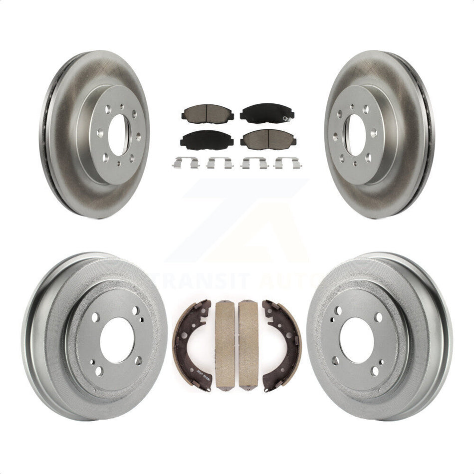 Front Rear Coated Disc Brake Rotors Ceramic Pads And Drum Kit For Honda Civic Acura EL KGC-101970 by Transit Auto