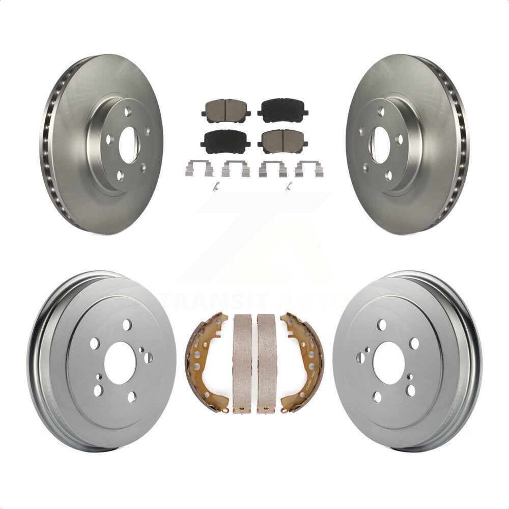 Front Rear Coated Disc Brake Rotors Ceramic Pads And Drum Kit For Toyota Corolla KGC-101990 by Transit Auto