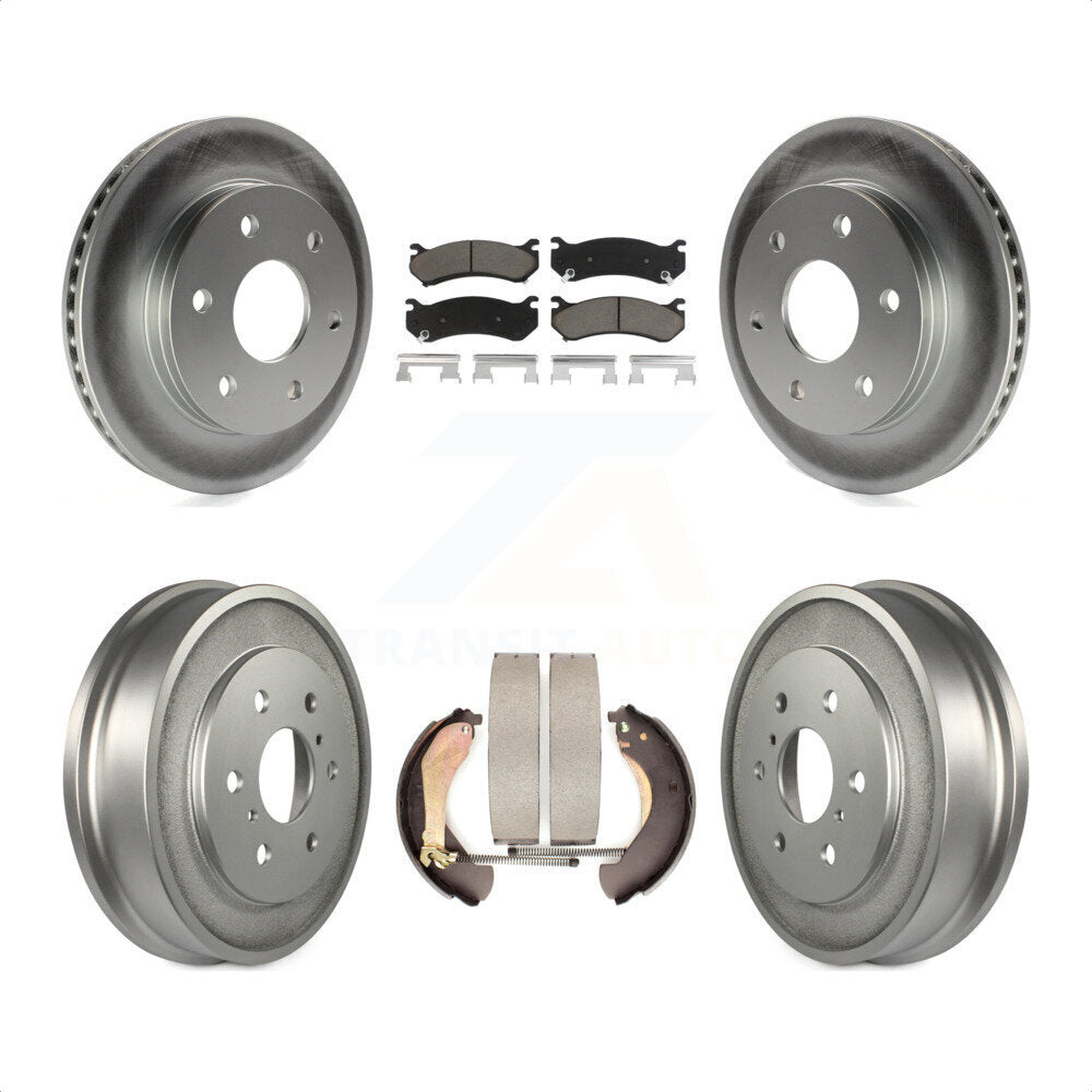 Front Rear Coated Disc Brake Rotors Ceramic Pads And Drum Kit For Chevrolet Silverado 1500 GMC Sierra Classic KGC-101998 by Transit Auto