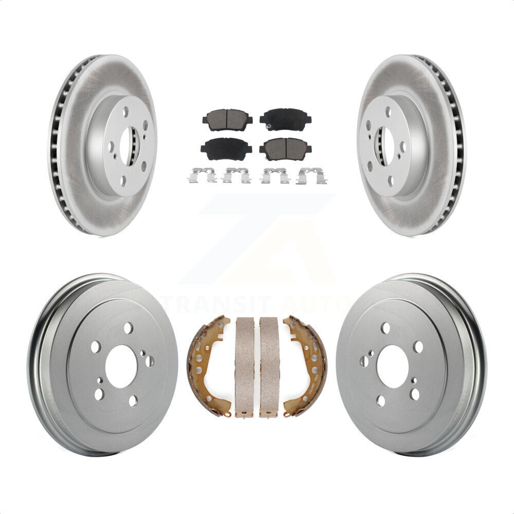 Front Rear Coated Disc Brake Rotors Ceramic Pads And Drum Kit For 2004-2008 Toyota Prius KGC-102014 by Transit Auto