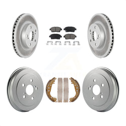 Front Rear Coated Disc Brake Rotors Ceramic Pads And Drum Kit For 2004-2008 Toyota Prius KGC-102014