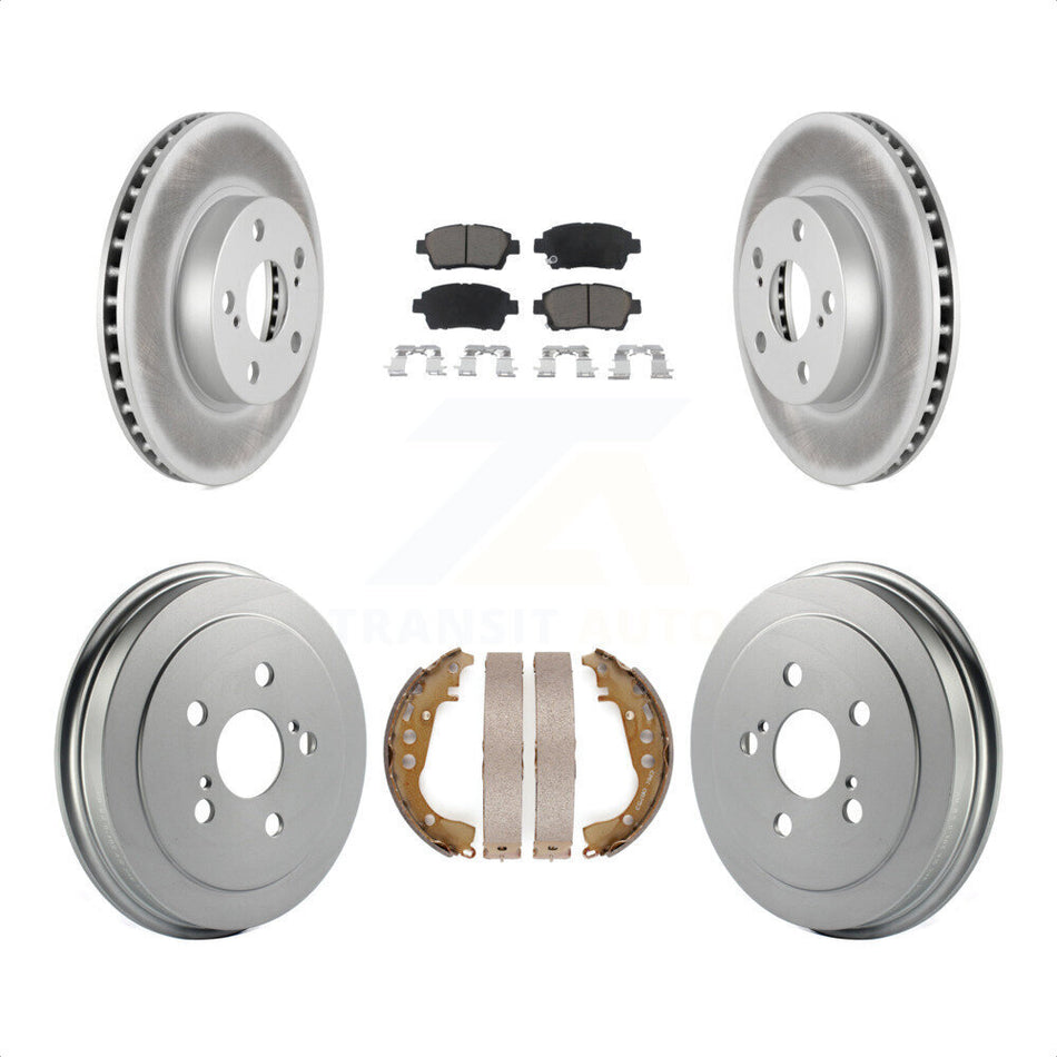 Front Rear Coated Disc Brake Rotors Ceramic Pads And Drum Kit For 2004-2008 Toyota Prius KGC-102014 by Transit Auto