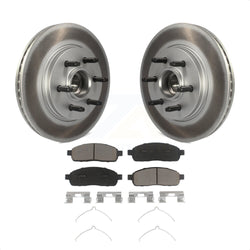Front Coated Disc Brake Rotors Hub Assembly And Ceramic Pads Kit For Ford F-150 Lincoln Mark LT With 6 Lug Wheels RWD KGC-102044