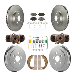 Front Rear Coated Disc Brake Rotors Ceramic Pads And Drum Kit (9Pc) For 2003-2005 Toyota Celica KGC-102054