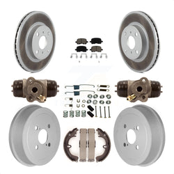Front Rear Coated Disc Brake Rotors Ceramic Pads And Drum Kit (9Pc) For Toyota Corolla Non-ABS KGC-102067