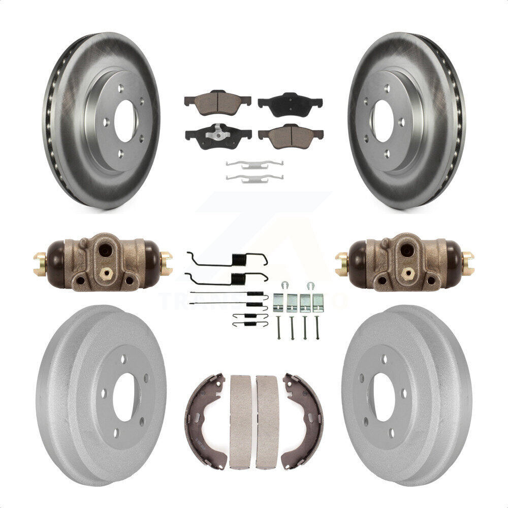 Front Rear Coated Disc Brake Rotors Ceramic Pads And Drum Kit (9Pc) For Ford Escape Mercury Mariner KGC-102072 by Transit Auto