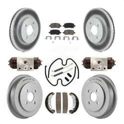 Front Rear Coated Disc Brake Rotors Ceramic Pads And Drum Kit (9Pc) For Chevrolet Cobalt Saturn Ion Pontiac Pursuit KGC-102083